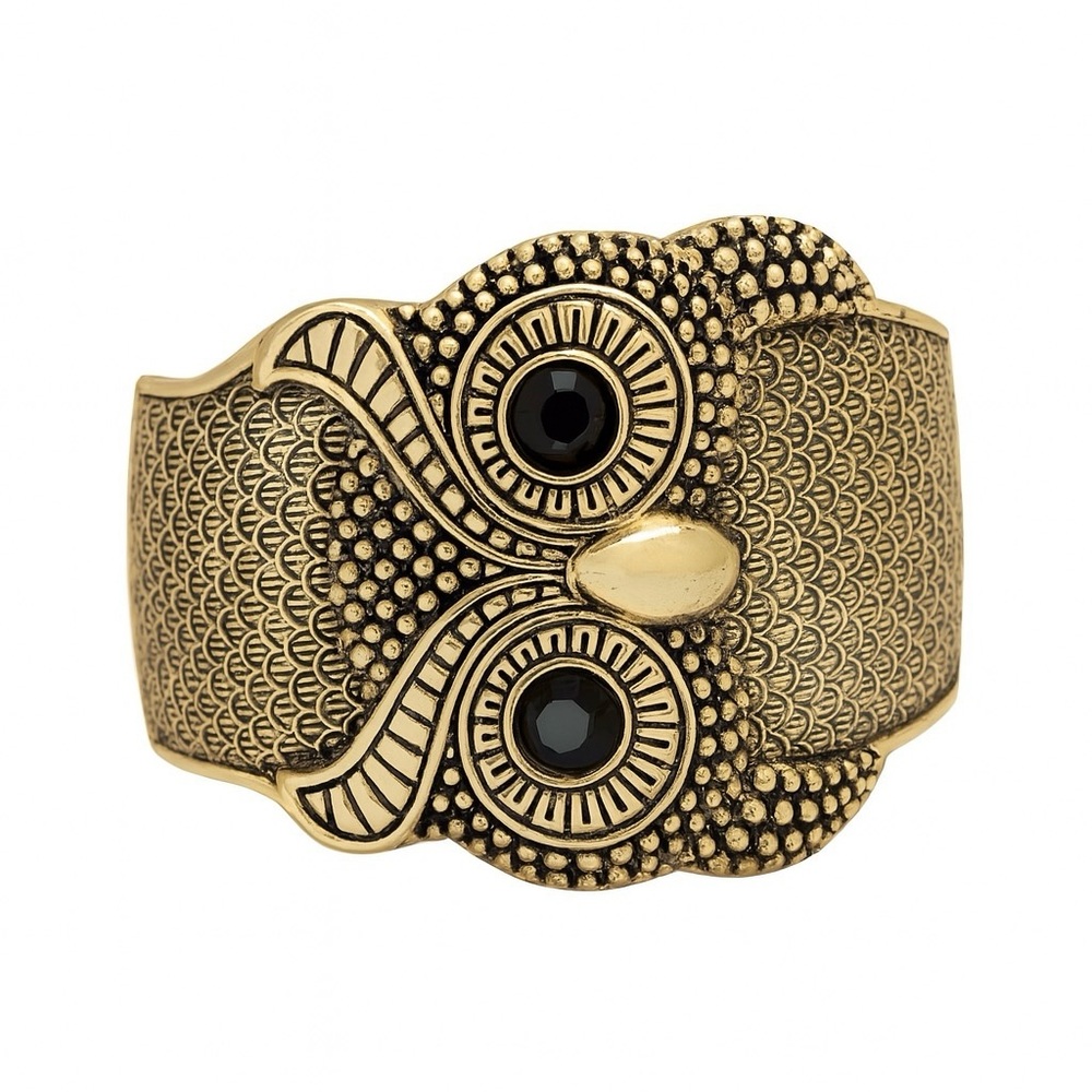 Golden Wisdom Owl Cuff